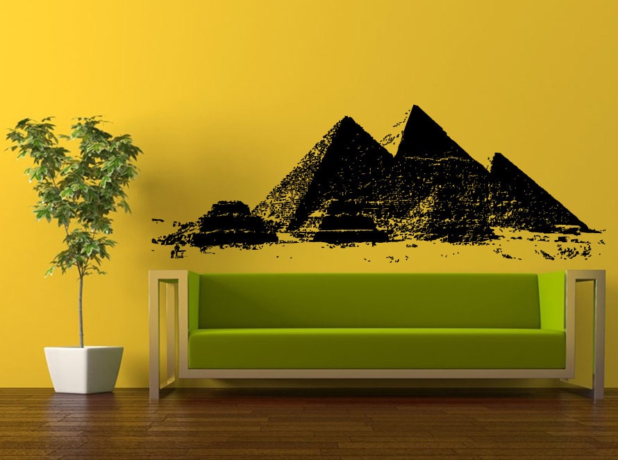 Wall Decal Vinyl Sticker Decals Interior Decor DIY Free Shipping Art Egypt Cairo City Three Pyramids Desert Landmark L507