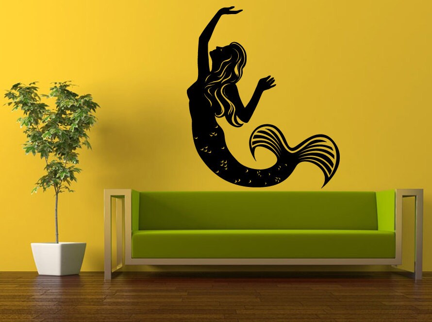 Wall Decal Vinyl Sticker Decals Interior Decor DIY Free Shipping Art Beautiful Girl Mermaid Sea Ocean Wonder L510