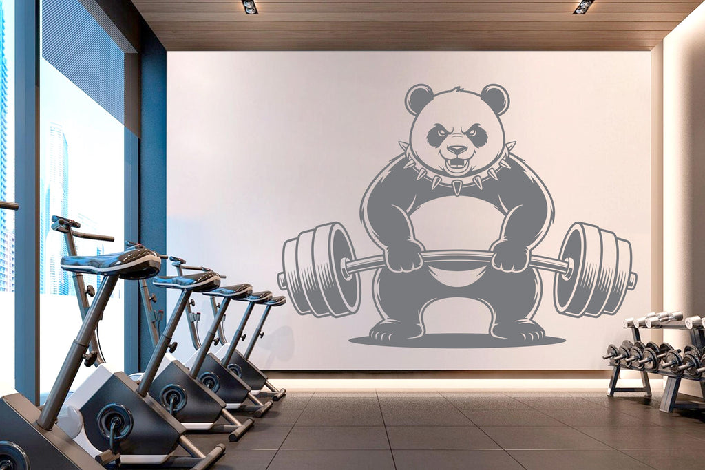 Panda Gym Wall Decor Panda Fitness Wall Art Gym Wall Decals Panda Wall Decal Gifts Home Gym Wall Sticker Gym 1020RS
