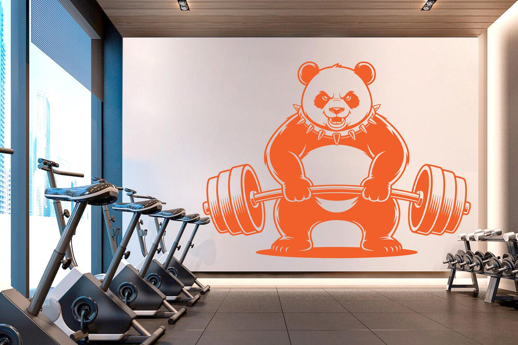 Panda Gym Wall Decor Panda Fitness Wall Art Gym Wall Decals Panda Wall Decal Gifts Home Gym Wall Sticker Gym 1020RS