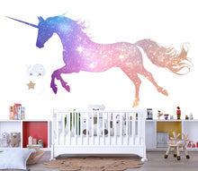 Load image into Gallery viewer, Galaxy Unicorn Wall Decal Magical Unicorn Sticker Rainbow Star Nursery Wall Art For Kids Room Baby Nursery Playroom Fantasy Decor