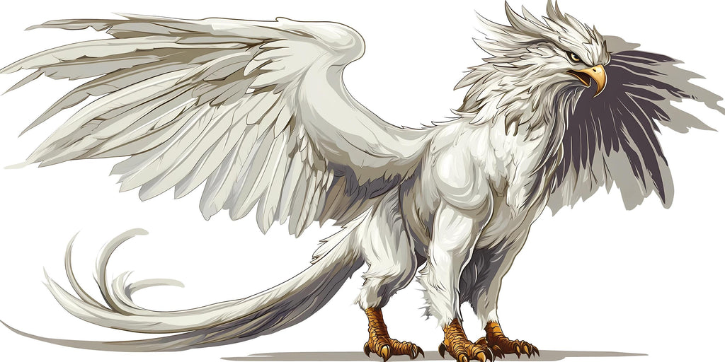 White Griffin Wall Decal Mythical Griffin Sticker Fantasy Wall Art For Bedroom Living Room Office Statement Decor