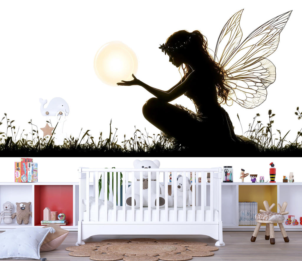Moonlight Fairy Wall Decal Magical Fairy Sticker Fantasy Nursery Wall Art For Kids Room Baby Nursery Playroom Whimsical Decor