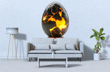 Load image into Gallery viewer, Cracked Lava Dragon Egg Wall Decal Fantasy Dragon Egg Sticker Molten Stone Wall Art For Bedroom Gaming Room Mythical Decor