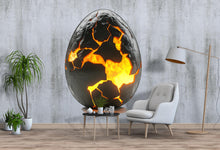 Load image into Gallery viewer, Cracked Lava Dragon Egg Wall Decal Fantasy Dragon Egg Sticker Molten Stone Wall Art For Bedroom Gaming Room Mythical Decor