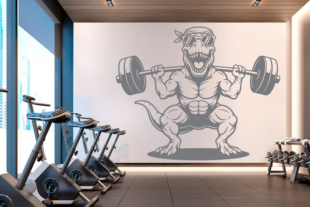 Dinosaur Gym Wall Decor Dinosaur Fitness Wall Art Gym Wall Decals Dinosaur Wall Decal Crossfit Gifts Home Gym Wall Sticker Gym