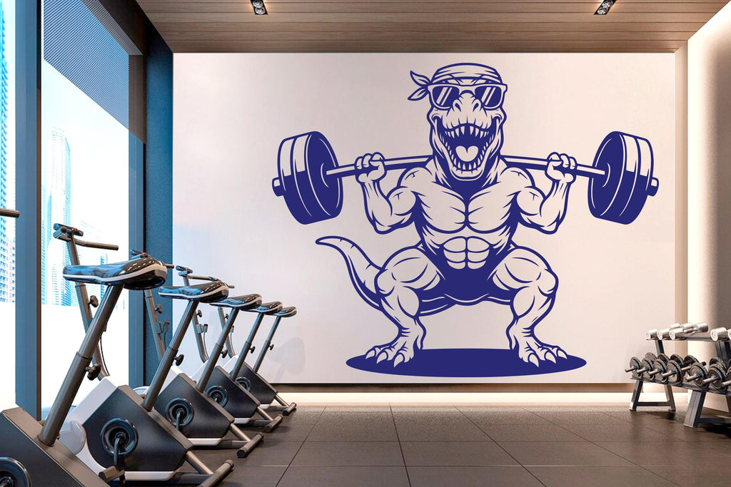 Dinosaur Gym Wall Decor Dinosaur Fitness Wall Art Gym Wall Decals Dinosaur Wall Decal Crossfit Gifts Home Gym Wall Sticker Gym