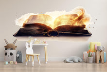 Load image into Gallery viewer, Enchanted Magic Book Wall Decal Glowing Open Book Sticker Fantasy Wall Art For Bedroom Library Reading Nook Decor