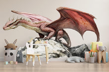Load image into Gallery viewer, Dragon Wall Decal Fantasy Dragon Sticker Kids Room Dragon Wall Art Peel And Stick Dragon Nursery Playroom Bedroom Decor