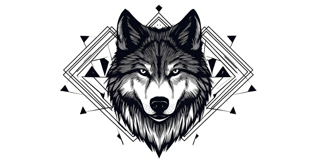Geometric Wolf Wall Decal Wolf Head Sticker Modern Tribal Wolf Wall Art Peel And Stick Wolf Decor Bedroom Office Living Room