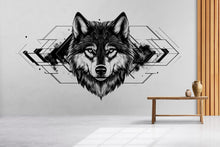 Load image into Gallery viewer, Geometric Wolf Wall Decal Modern Wolf Head Sticker Office Wall Art Black White Wolf Decor Peel And Stick Wall Decal
