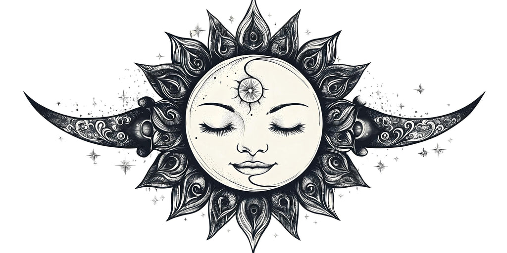Celestial Moon Face Wall Decal Boho Wall Art Moon Goddess Wall Sticker Astrology Bedroom Decor Peel And Stick Sun Moon Wall Decal
