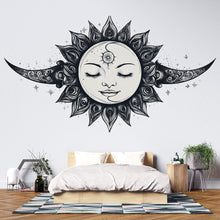 Load image into Gallery viewer, Celestial Moon Face Wall Decal Boho Wall Art Moon Goddess Wall Sticker Astrology Bedroom Decor Peel And Stick Sun Moon Wall Decal