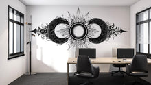 Load image into Gallery viewer, Celestial Eclipse Wall Decal Triple Moon Mandala Wall Art Astrology Moon Phase Decor Boho Spiritual Peel And Stick Wall Sticker
