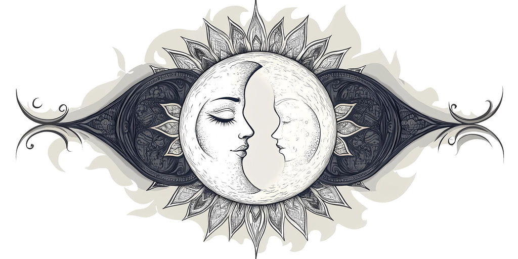 Celestial Twin Moon Wall Decal Eclipse Moon Phase Mandala Wall Art Astrology Boho Bedroom Peel And Stick Wall Sticker
