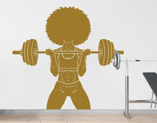 Load image into Gallery viewer, Girl in Gym Wall Decal Power fitness Women Squat Decor Workout Art Vinyl Wall Stickers Bedroom 265DE