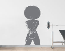 Load image into Gallery viewer, Girl with Dumbbell Gym Wall Decal Power fitness Women Squat Decor Workout Art Vinyl Wall Stickers Bedroom 264DE