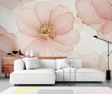 Load image into Gallery viewer, Couture Silk Floral Watercolor Wallpaper – Ultra-Luxury Panoramic Botanical Design in Blush, Champagne &amp; Ivory 269DE
