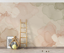 Load image into Gallery viewer, Museum Fresco Floral marble Watercolor Wallpaper – Ultra-Luxury Heirloom Botanical Panoramic Mural in Blush, Sage &amp; Ivory 273DE