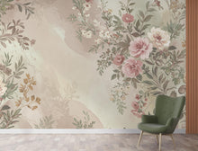 Load image into Gallery viewer, Parisian Garden Watercolor Wallpaper – Luxury European Floral Seamless Design in Dusty Rose, Sage &amp; Cream 274DE