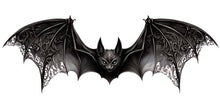 Load image into Gallery viewer, Gothic Bat Wall Decal, Dark Fantasy Bat Wall Sticker, Black Bat Wings Wall Art, Gothic Home Decor, Halloween Wall Decal