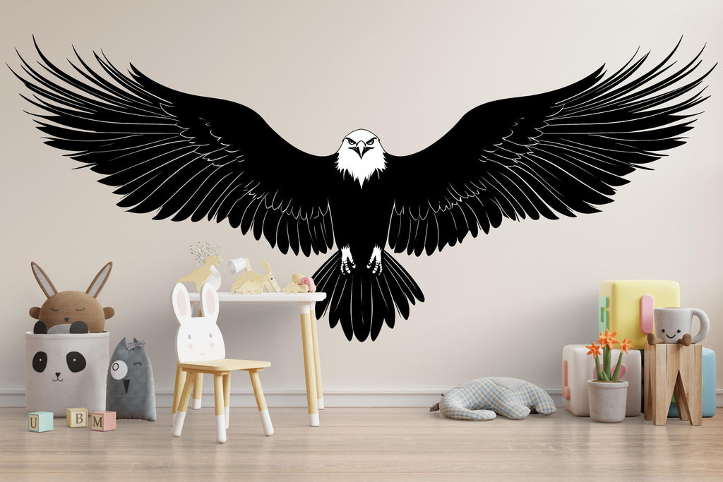 Soaring Eagle Wall Decal Flying Eagle Wall Art Minimalist Wildlife Peel And Stick Wall Sticker Modern Home Decor