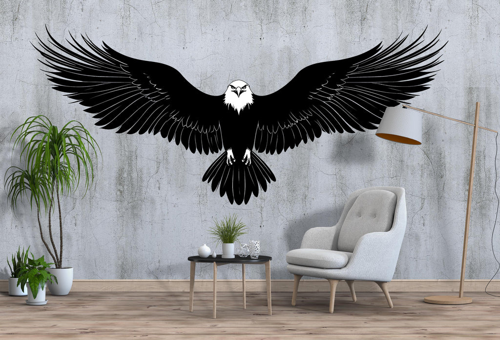 Soaring Eagle Wall Decal Flying Eagle Wall Art Minimalist Wildlife Peel And Stick Wall Sticker Modern Home Decor