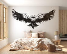 Load image into Gallery viewer, Soaring Eagle Wings Wall Decal Flying Eagle Wall Art Black Bird Peel And Stick Wall Sticker Modern Minimalist Home Decor