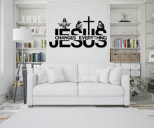 Load image into Gallery viewer, Jesus Changes Everything, Religious Wall Sign, Christian Wall Words, Church Sanctuary Wall Art, Church Wall Decor, Religious Wall Art 723LU
