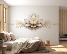 Load image into Gallery viewer, Elegant Lotus Flower Wall Decal Gold Lotus Wall Art Peel And Stick Boho Floral Wall Sticker Bedroom Meditation Decor