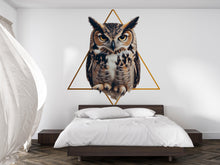 Load image into Gallery viewer, Geometric Owl Wall Decal Modern Animal Wall Art Peel And Stick Owl Wall Sticker Living Room Bedroom Office Decor