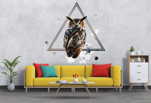 Load image into Gallery viewer, Geometric Owl Wall Decal Peel And Stick Owl Wall Art Modern Bedroom Wall Decor Animal Wall Sticker