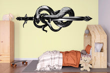 Load image into Gallery viewer, Snake Sword Wall Decal Peel And Stick Serpent Blade Wall Art Gothic Fantasy Wall Sticker