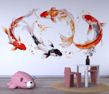 Load image into Gallery viewer, Koi Fish Wall Decal Nursery Peel And Stick Watercolor Koi Wall Art Japanese Fish Wall Sticker Baby Room Decor
