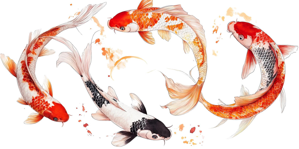 Koi Fish Wall Decal Nursery Peel And Stick Watercolor Koi Wall Art Japanese Fish Wall Sticker Baby Room Decor