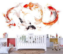 Load image into Gallery viewer, Koi Fish Wall Decal Nursery Peel And Stick Watercolor Koi Wall Art Japanese Fish Wall Sticker Baby Room Decor