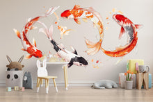 Load image into Gallery viewer, Koi Fish Wall Decal Nursery Peel And Stick Watercolor Koi Wall Art Japanese Fish Wall Sticker Baby Room Decor