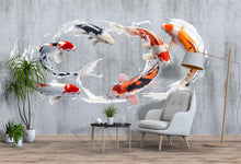 Load image into Gallery viewer, Koi Fish Wall Decal Watercolor Japanese Koi Wall Art Peel And Stick Fish Wall Sticker Modern Zen Home Decor