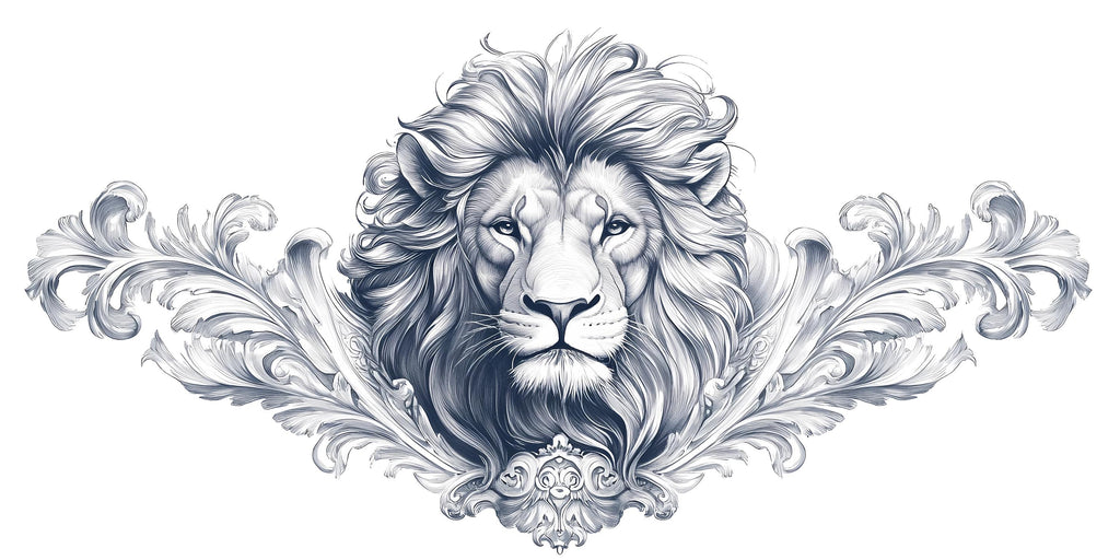 Large Lion Wall Decal, Regal Lion Wall Art Sticker, Elegant Lion Wall Decor, Modern Animal Wall Decal, Luxury Bedroom Statement Wall
