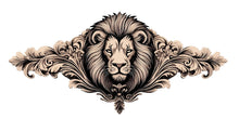 Load image into Gallery viewer, Large Ornate Lion Wall Decal, Elegant Lion Wall Art Sticker, Luxury Animal Wall Decor, Regal Lion Wall Decal, Modern Statement Wall