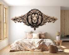 Load image into Gallery viewer, Large Ornate Lion Wall Decal, Elegant Lion Wall Art Sticker, Luxury Animal Wall Decor, Regal Lion Wall Decal, Modern Statement Wall