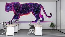 Load image into Gallery viewer, Neon Tiger Wall Decal, Futuristic Tiger Wall Art Sticker, Cyberpunk Animal Wall Decor, Neon Wall Art, Modern Statement Wall Decal