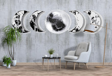Load image into Gallery viewer, Moon Phase Mirror Wall Decor, Lunar Wall Art, Modern Bedroom Wall Hanging, Celestial Home Decor, Minimalist Moon Art 131mv