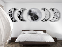 Load image into Gallery viewer, Moon Phase Mirror Wall Decor, Lunar Wall Art, Modern Bedroom Wall Hanging, Celestial Home Decor, Minimalist Moon Art 131mv