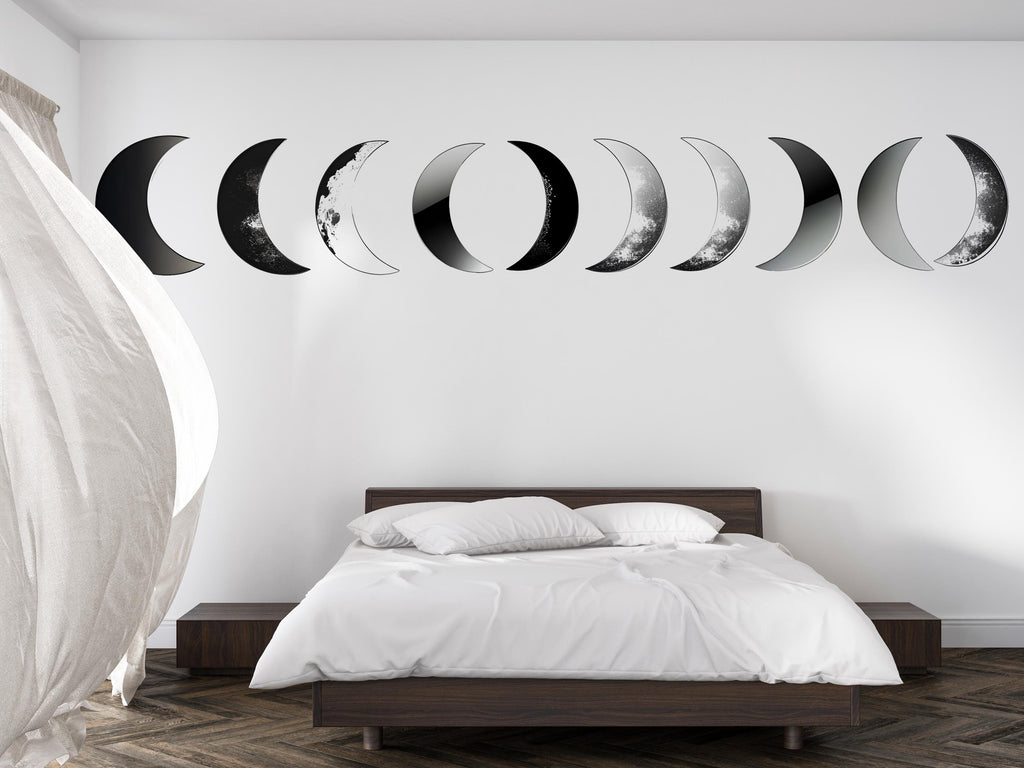 Moon Phase Wall Art, Lunar Wall Decor Set, Celestial Moon Phases, Modern Living Room Wall Art, Minimalist Home Decor 132mv
