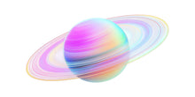 Load image into Gallery viewer, Pastel Planet Wall Art, Rainbow Saturn Nursery Decor, Space Wall Art for Kids, Cute Galaxy Nursery Art, Modern Kids Room Decor 137mv