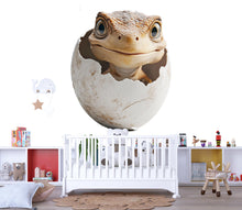 Load image into Gallery viewer, Baby Dinosaur Nursery Wall Art, Cute Dino Egg Wall Decor, Hatching Dinosaur Art, Kids Room Dinosaur Decor, Baby Room Art 146mv