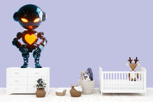 Load image into Gallery viewer, Cute Robot Wall Art, Robot Nursery Decor, Kids Robot Room Art, Heart Robot Wall Decor 157mv