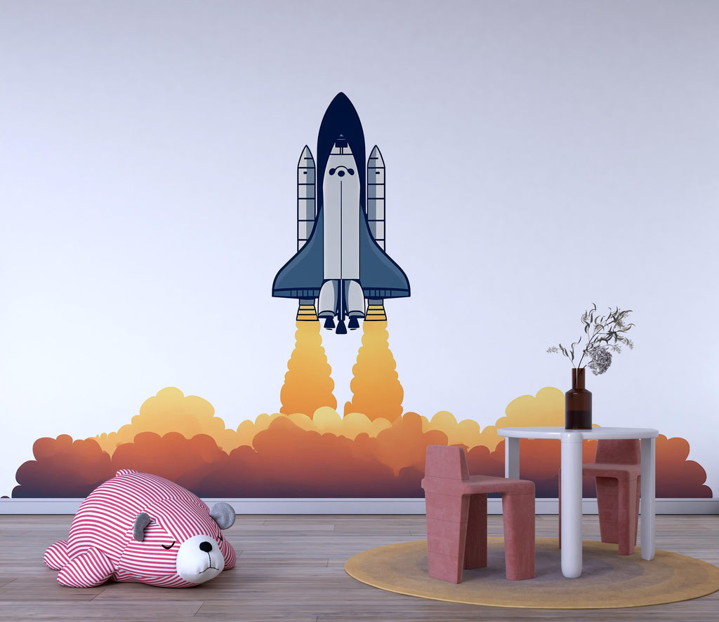 Rocket Ship Wall Art, Space Nursery Decor, Kids Rocket Room Art, Space Wall Decor 158mv
