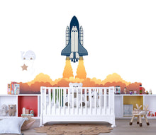 Load image into Gallery viewer, Rocket Ship Wall Art, Space Nursery Decor, Kids Rocket Room Art, Space Wall Decor 158mv